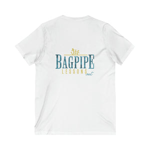 Unisex Jersey Short Sleeve V-Neck Tee  "Everything in life is like playing the bagpipe!